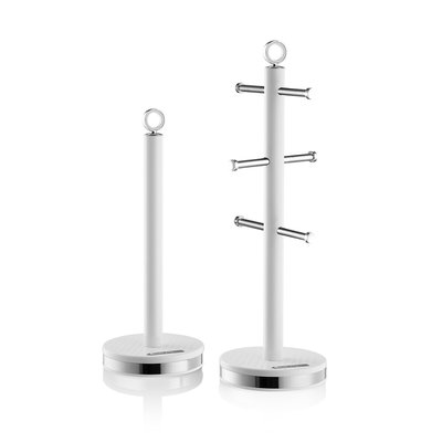 Elegance 6-Mug Tree & Kitchen Roll Holder Set SWAN