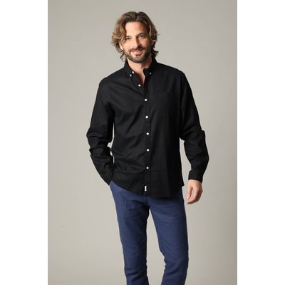 Chemise unie classique en lin avec manches longues et boutons SOLE DEELUXE
