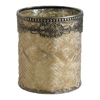 Photophore Vase doré givré - Petit modèle MATHILDE M