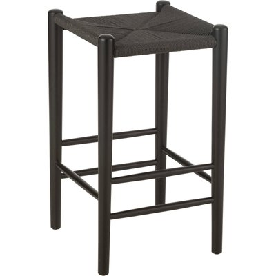 Chaise de bar orient bois de hêtre assise corde noire élégante RECOLLECTION