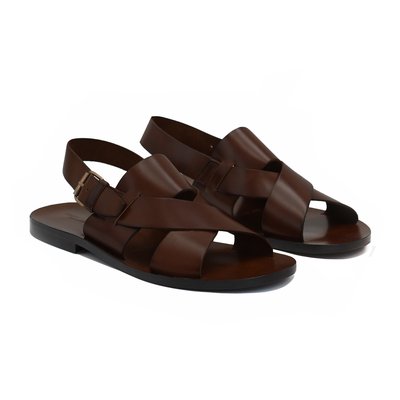 Sandales plates homme cuir lisse JULES & JENN