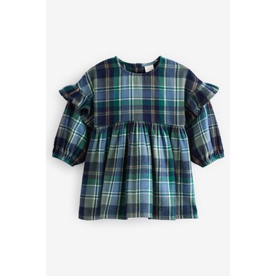 Robe aux carreaux volantée manches longues NEXT