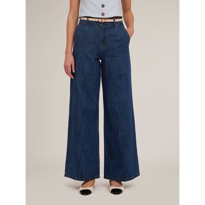 Jeans in tela di cotone misto lino lavaggio blue rinse MOTIVI