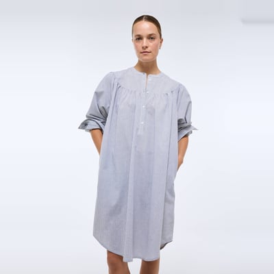 Chemise de nuit à carreaux en coton BIO GOTS MONOPRIX