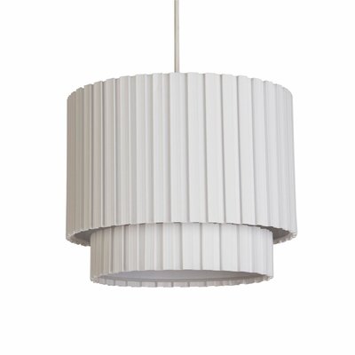 30cm White 2-Tier Box Pleat Drum Shade SO'HOME