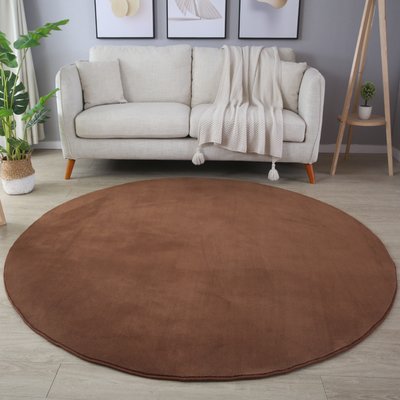Tapis de salon rond uni MOSCOU NAZAR RUGS