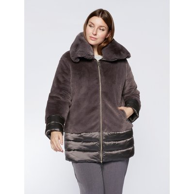 Doudoune femme grande taille avec fausse fourrure La Redoute
