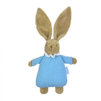 Hochet bébé Lapin Nid d'Ange 20cm Bleu ciel TROUSSELIER
