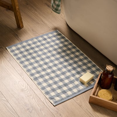 Barton Gingham Check Bath Mat YARD