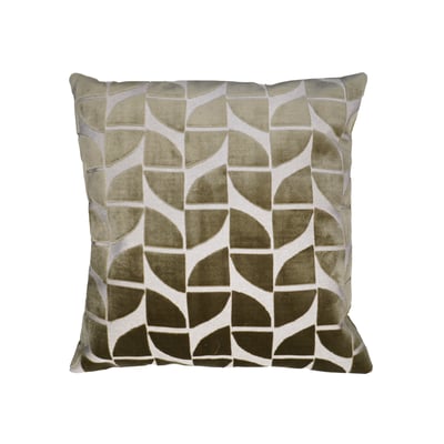 Coussin décoratif carré en velours dévoré à motif géométrique DOUCEUR D'INTÉRIEUR