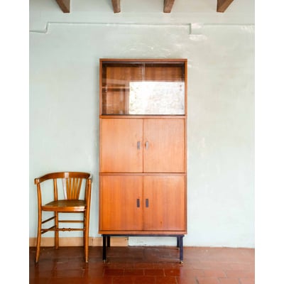Bibliothèque vitrine en acajou Madeleine N°736 - Bon état DEBONGOUT