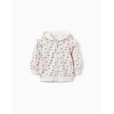 Sweat zippé en molleton à capuche avec motif floral ZIPPY