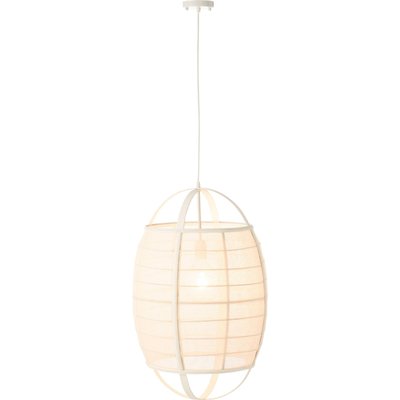 Lampe suspendue en lin et bambou  style contemporain RECOLLECTION