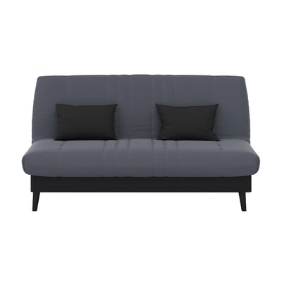 Banquette convertible Elios clic clac, couchage 130 x 190 avec rangement intégré + 2 coussins OFFERTS, Géometrik gris RELAXIMA