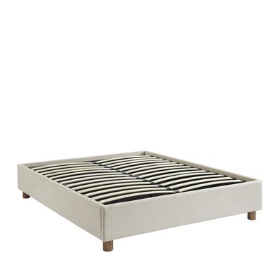 Lit coffre en tissu lin 160x200cm - Millo DRAWER