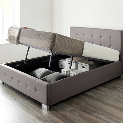 End Lift Linen Ottoman Storage Bed ASPIRE