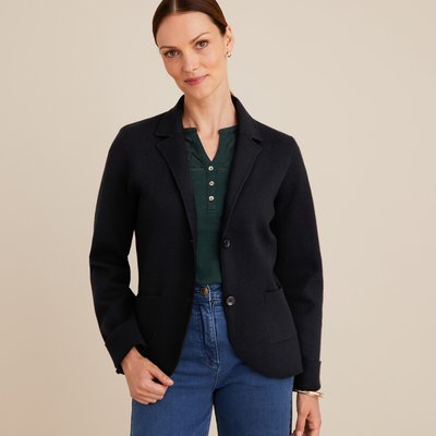 Veste noire courte cintrée femme sale