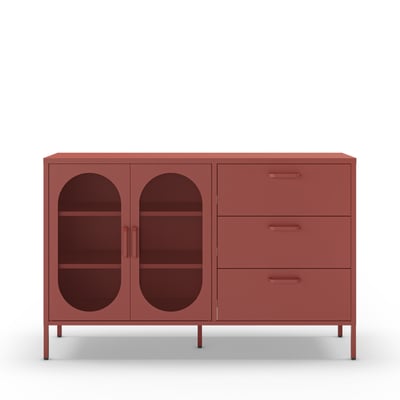 Buffet 2 portes 3 tiroirs en métal L140cm- ZIO DRAWER