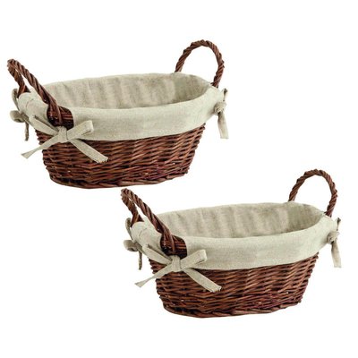 Corbeille en osier doublée jute Lot de 2 AUBRY GASPARD
