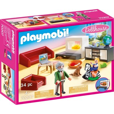 DollhouseSalon avec cheminée PLAYMOBIL