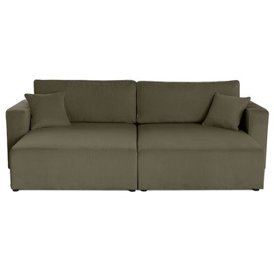 Topaze - Canapé droit 4 places avec double méridienne - assise profonde - en velours côtelé LISA DESIGN