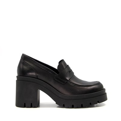 Mocassins en cuir à talons carrés - GROUNDED DUNE LONDON