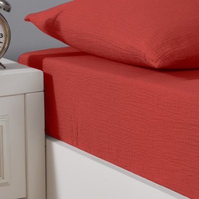 Drap housse en gaze de coton bonnet 30 cm LOFT SENSEI MAISON