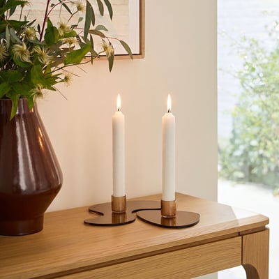 Set of 2 Alessio Glass Candle Holders AM.PM