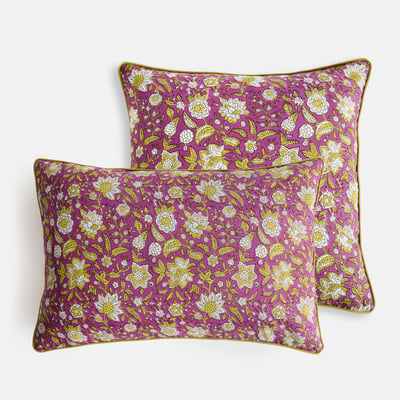 Shandira Block Print Cotton Cushion Cover LA REDOUTE INTERIEURS