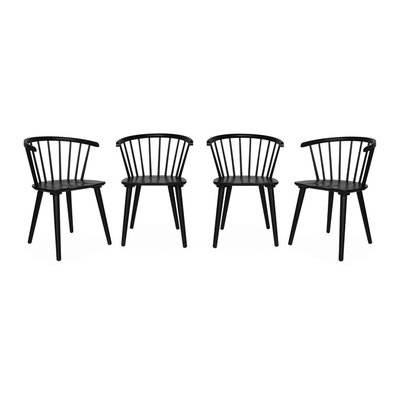 Chaise à barreaux bois d'hévéa et contreplaqué (lot de 4) PAULA SWEEEK