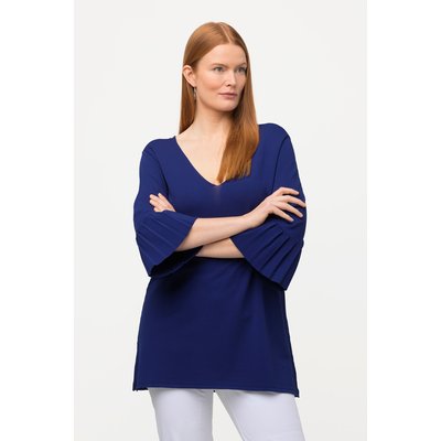 Pull avec col en V, manches 3/4 plissées ULLA POPKEN