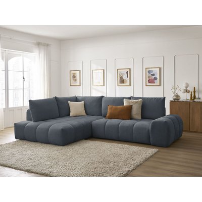 Canapé d'angle convertible 3 places en tissu texturé, EVEREST BOBOCHIC