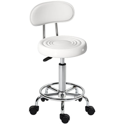 Tabouret de salon Acier Blanc HOMCOM