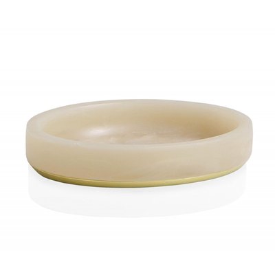 Porte Savon en Résine Effet Marbre Rose et Métal Doré Rosy WADIGA