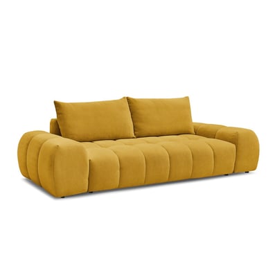 Canapé droit convertible 3 places en tissu texturé, EVEREST BOBOCHIC