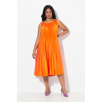 Robe midi plissée, coupe trapèze, col rond ULLA POPKEN