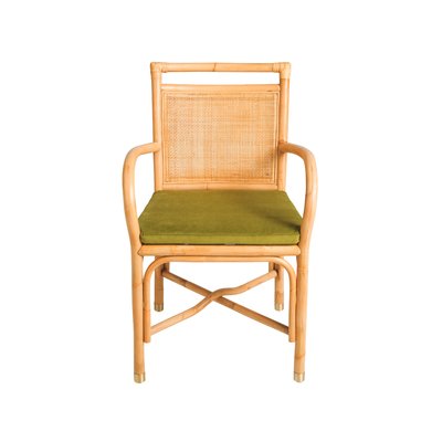 Fauteuil de table rotin et velours RIVIERA KOK