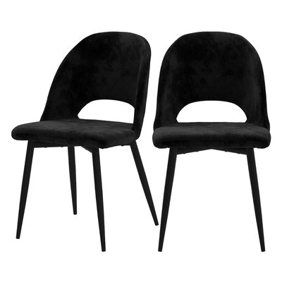 Lot de 2 chaises en velours et pieds en métal - PÉNÉLOPE RENDEZ-VOUS DÉCO
