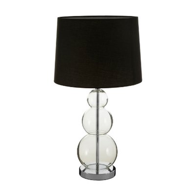 Glass Three Graduated Orb with Black Shade Table Lamp SO'HOME