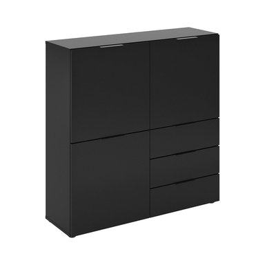 Buffet 3 Portes 3 Tiroirs Noir L99 cm - Dark CALICOSY