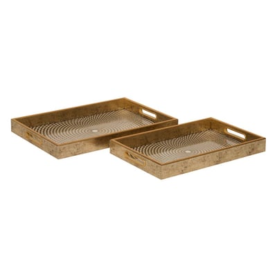 Lot de 2 plateaux rectangulaires en verre ELYA ATMOSPHERA