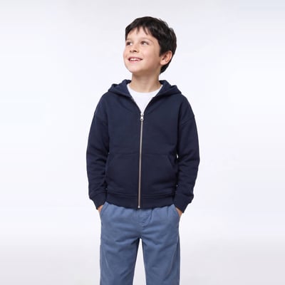 Sweat à capuche uni contenant en coton BIO MONOPRIX