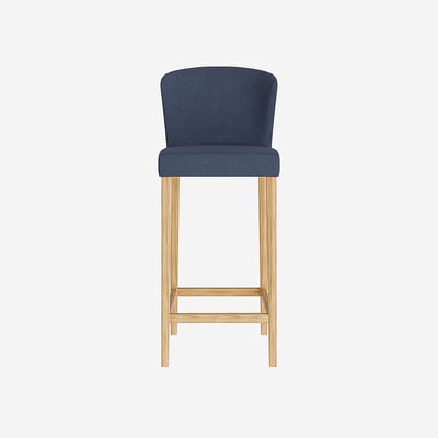 Lot de 2 chaises hautes de bar en tissu VALENTINA HABITAT