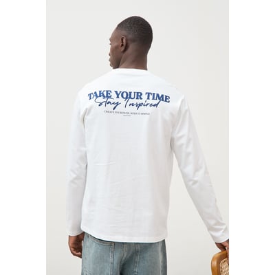 T-shirt droit en coton manches longues BONOBO