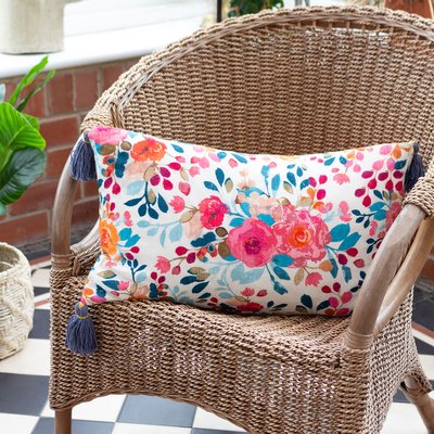 Posies Floral Tasselled Cushion WYLDER