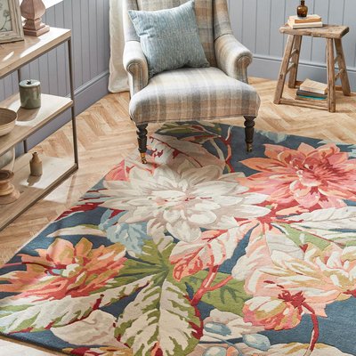 Tapis salon et chambre fait à la main en laine motif floral ROSEHIP UN AMOUR DE TAPIS
