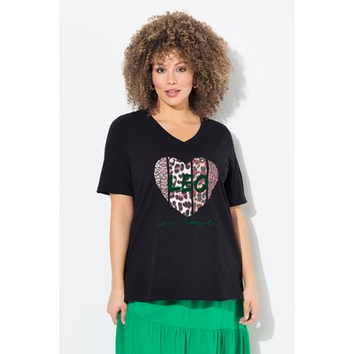 T-shirt oversize, cœur motif léopard ULLA POPKEN