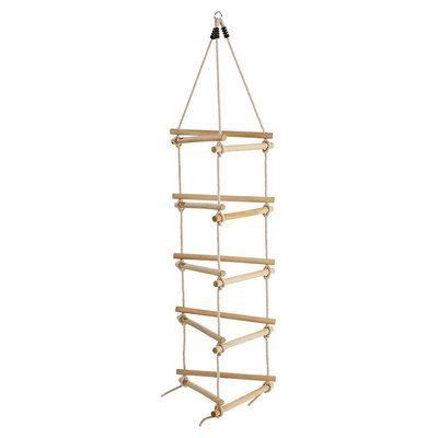 Échelle de corde en bois et chanvre 3 côtés JARDINDECO