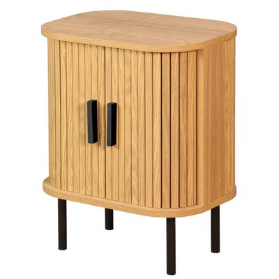 Table de nuit en bois et métal à lamelles KYOTO AUBRY GASPARD