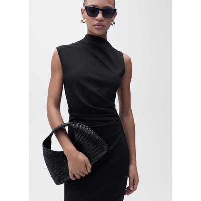 Robe midi drapée MANGO